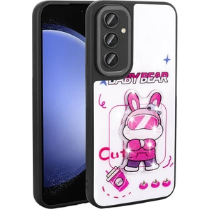 Galaxy A24 Kılıf Parlayan Kabartmalı Ikonik Figürlü Zore Amas Silikon Kapak-Beyaz