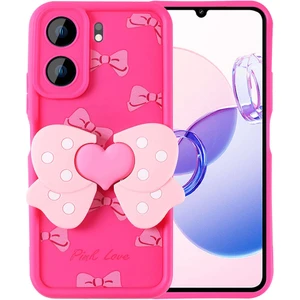 Xiaomi Redmi 13C Kılıf Kamera Korumalı Figür Tasarımlı Zore Kapya Kapak-Pembe Koyu