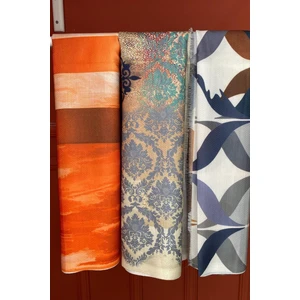 Soyut,Dalgalı Desen Soft Pamuk Şal 3  Adet