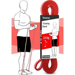15 kg Direnç Bandı Kas Geliştirme Lastiği Fitness Pilates Cross Training Bant Kırmızı - Orta Sert