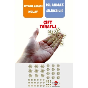 Bee Games 51 Adet Yılbaşı Kar Taneleri Cam Sticker