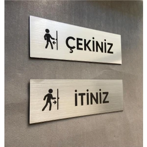 Metalic Seri Itiniz-Çekiniz Set Kapı Isimliği