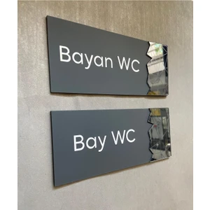 Füme Aynalı Antrasit Bay-Bayan Wc Set