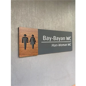 Ceviz Serisi Bay-Bayan Wc Kapı Isimliği