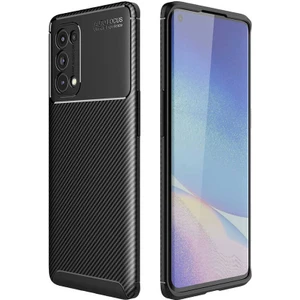 Oppo Reno 5 Pro 5g Kılıf Negro Karbon Desen Silikon + Ekran Koruyucu