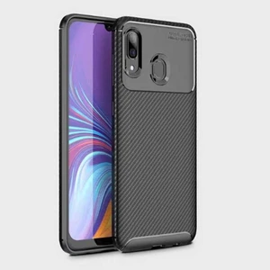 Samsung Galaxy A20 Kılıf Negro Karbon Desen Silikon + Ekran Koruyucu