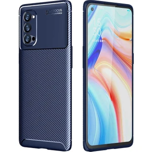 Oppo Reno 4 Pro 5g Kılıf Negro Karbon Desen Silikon + Ekran Koruyucu