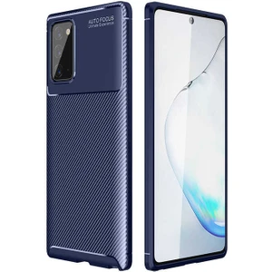 Samsung Galaxy Note 20 Kılıf Negro Karbon Desen Silikon + Ekran Koruyucu