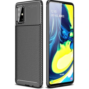Samsung Galaxy A51 Kılıf Negro Karbon Desen Silikon + Ekran Koruyucu