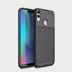 Huawei Honor 8c Kılıf Negro Karbon Desen Silikon + Ekran Koruyucu