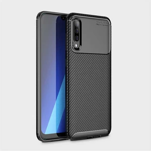 Samsung Galaxy A70 Kılıf Negro Karbon Desen Silikon + Ekran Koruyucu