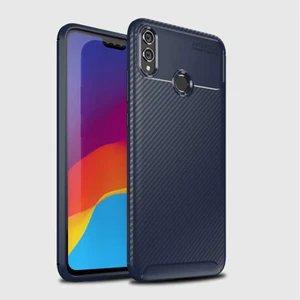Huawei Honor 8x Kılıf Negro Karbon Desen Silikon + Ekran Koruyucu