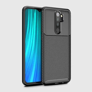 Xiaomi Redmi Note 8 Pro Kılıf Negro Karbon Desen Silikon + Ekran Koruyucu