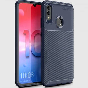 Huawei P Smart 2019 Kılıf Negro Karbon Desen Silikon + Ekran Koruyucu