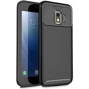 Samsung Galaxy J2 Core Kılıf Negro Karbon Desen Silikon + Ekran Koruyucu