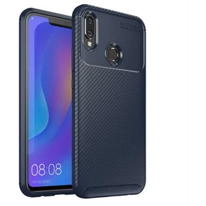Huawei Honor Play Kılıf Negro Karbon Desen Silikon + Ekran Koruyucu