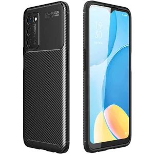 Oppo A55 5g Kılıf Negro Karbon Desen Silikon + Ekran Koruyucu