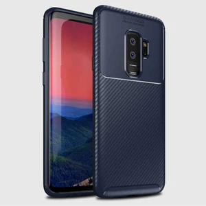 Samsung Galaxy S9 Plus Kılıf Negro Karbon Desen Silikon + Ekran Koruyucu