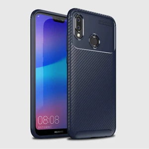 Huawei P20 Lite Kılıf Negro Karbon Desen Silikon + Ekran Koruyucu