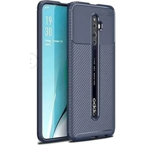 Oppo Reno 2 Kılıf Negro Karbon Desen Silikon + Ekran Koruyucu