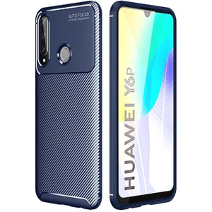 Huawei Y6P Kılıf Negro Karbon Desen Silikon + Ekran Koruyucu