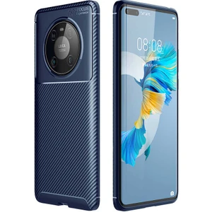 Huawei Mate 40 Pro Kılıf Negro Karbon Desen Silikon + Ekran Koruyucu