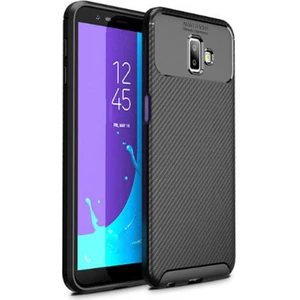 Samsung Galaxy J6 Plus Kılıf Negro Karbon Desen Silikon