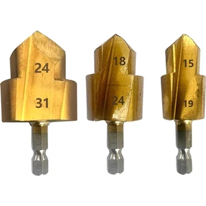 3 Adet Kademeli Matkap Ucu, Altıgen Saplı Su Borusu Bağlantı Aleti 20/25/32 mm, Ahşap Delme Merkezi Matkap Ucu (Yurt Dışından)