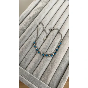 Su Perisi Takı Bijuteri Su Perisi Takı Gümüş Çelik Mavi Boncuklu Halhal Kadınlar İçin Şık Tasarım