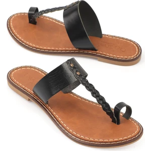 Capone Outfitters Parmak Arası Deri Kadın Terlik