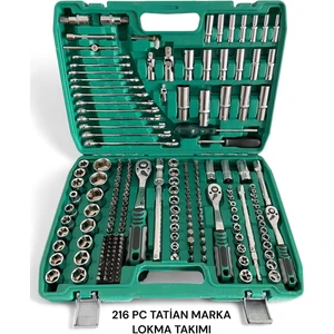 Tam Profesiyonel 72 Diş Eğik Cırcır 216 Parça Lokma Takımı Oto Tamirci Tam Set