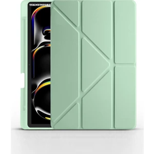 TEKNETSTORE Ipad Pro 11 Inç 2024 M4 Kılıf Kalem Şarj Bölmeli Stadlı Uyku Modlu Arkası Silikon Akıllı Case