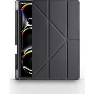 TEKNETSTORE Ipad Pro 13 Inç 2024 M4 Kılıf Kalem Şarj Bölmeli Stadlı Uyku Modlu Arkası Silikon Akıllı Case