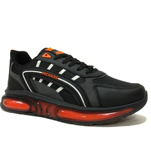 Siyah Turuncu Bağcıklı Sneakers Spor Ayakkabı