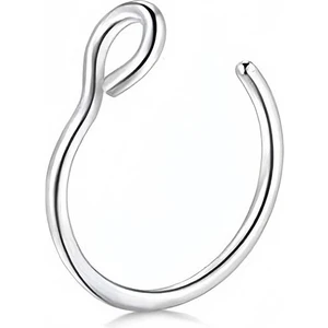 Çelik Silver Deliksiz Halka Burun Hızma Geçirme Piercing EV26BY