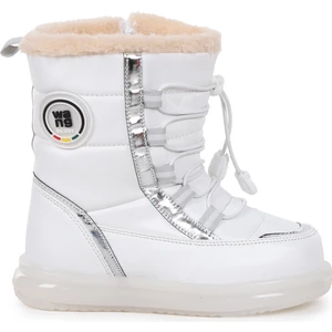 Kiko Kids Cern Fermuarlı Kız Çocuk Bot Ayakkabı Beyaz