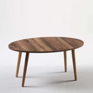 Orta Sehpa Ahşap Torna Ayak Elips Ceviz