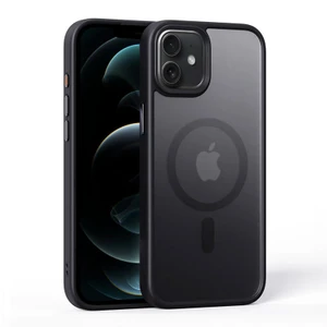 Apple iPhone 12 Uyumlu Kılıf Zebana Fros Silikon Kılıf (Kablosuz Şarj Destekli) Siyah
