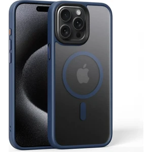 Apple iPhone 15 Pro Max Uyumlu Kılıf Zebana Fros Silikon Kılıf (Kablosuz Şarj Destekli) Lacivert