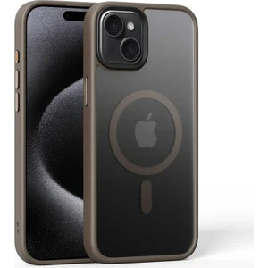 Apple iPhone 15 Uyumlu Kılıf Zebana Fros Silikon Kılıf (Kablosuz Şarj Destekli) Desert Titanyum