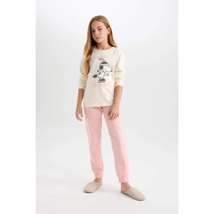 Kız Çocuk Pijama Takımı Snoopy Uzun Kollu Üst Beli Lastikli Uzun Alt D9176A824WN
