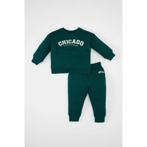 Erkek Bebek 2'li Takım Baskılı Sweatshirt Üst Beli Lastikli Jogger Eşofman Alt D0722A524WN