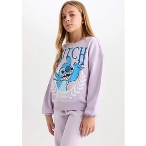 Kız Çocuk Disney Lilo & Stitch Relax Fit Bisiklet Yaka Sweatshirt D2825A824WN