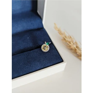 Su Perisi Takı Bijuteri Cerrahi Çelik Gümüş Zirkon Taşlı Limon Model Piercing , Tragus