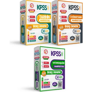 İnformal Yayınları KPSS Ön Lisans Genel Kültür (Tarih-Coğrafya-Vatandaşlık) Manifesto 60lı (3x20) Branş Deneme Seti