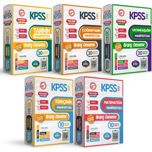 İnformal Yayınları KPSS 2025 Türkçe-Mat-Tarih-Coğrafya-Vatandaşlık Manifesto Branş Denemesi Çözümlü 5li Altın Paket Set