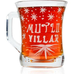 Yeni Yıl Hediyesi Kişiye Özel Yazılı İsimli Cam Kupa 225CC Handmade