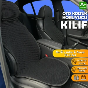 Oto Koltuk Koruyucu Kılıf Siyah Universal 2+1 Parça Ön Arka A+ Kalite