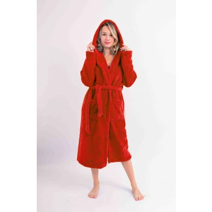 Sweet's Collection Uzun Kapüşonlu Kadın Wellsoft Peluş Sabahlık