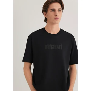 Mavi Logo Baskılı Siyah Tişört 0611807-900